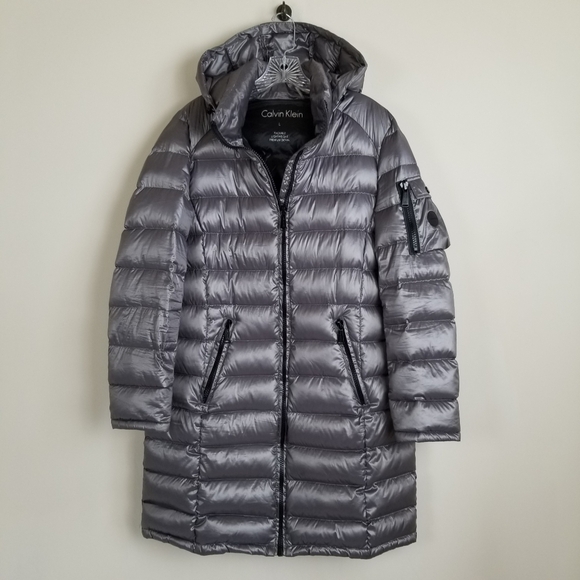 Calvin Klein Down Puffer Coat Packable Hooded Large - Main Image